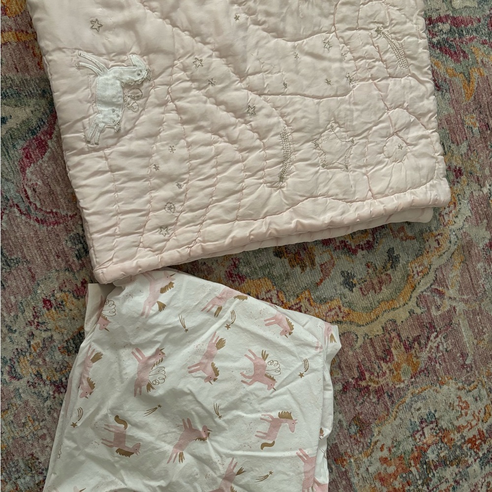Pink Quilted Bedding Set